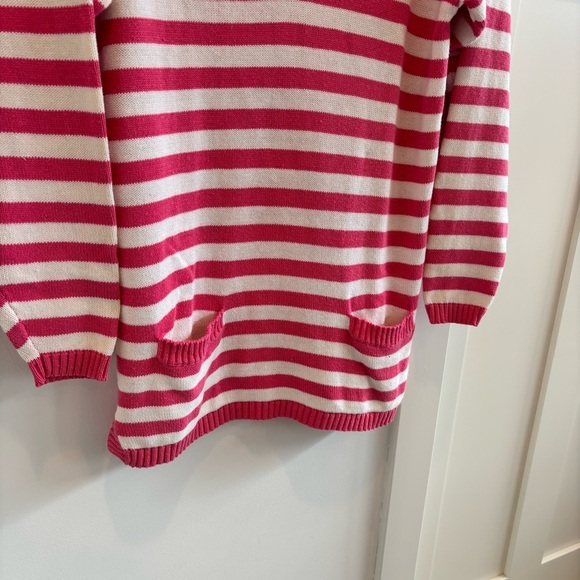 Jones New York Sport Vintage Pink & White Striped Tunic V-neck Women's Sweater S - Picture 3 of 8